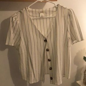 Striped Button Down Blouse